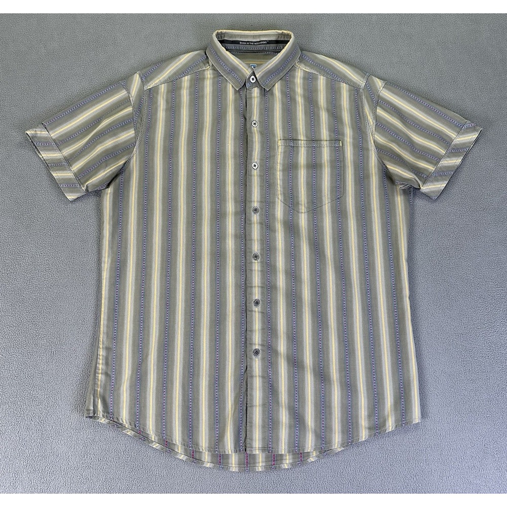 Kuhl Shirt Mens Small Green Suncel Aztec Stripe Minimalist Outdoor Performance - Picture 2 of 8